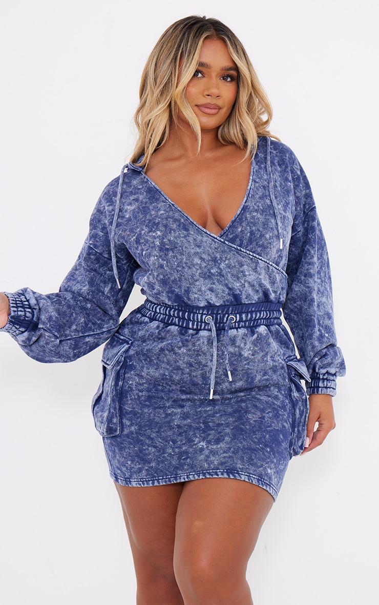 Shape Navy Washed Oversized Hoodie Sweat Dress product image