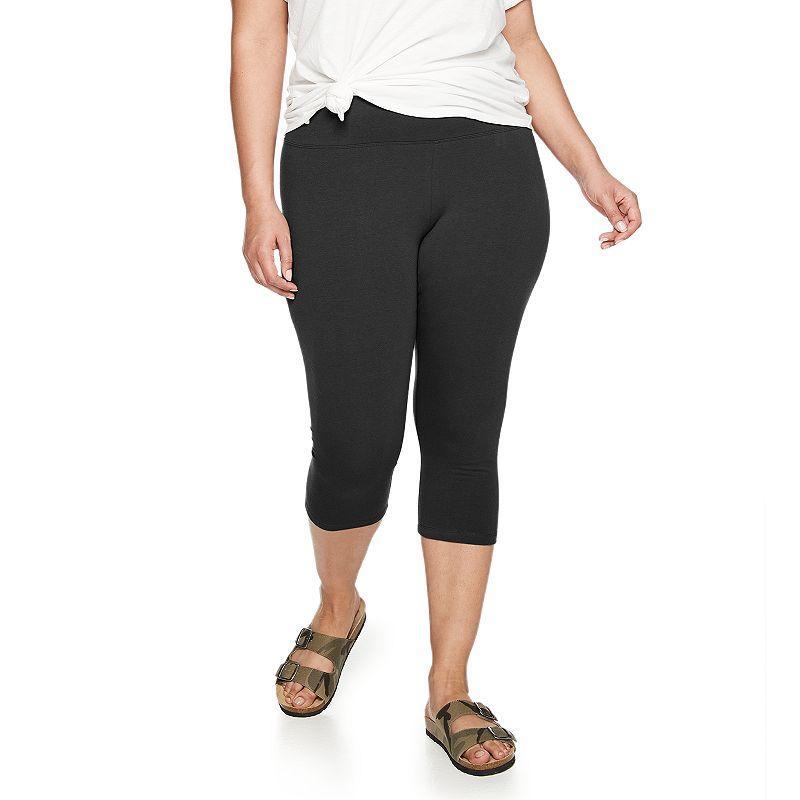 Plus Size Sonoma Goods For Life Knit Capri Leggings, Womens Product Image