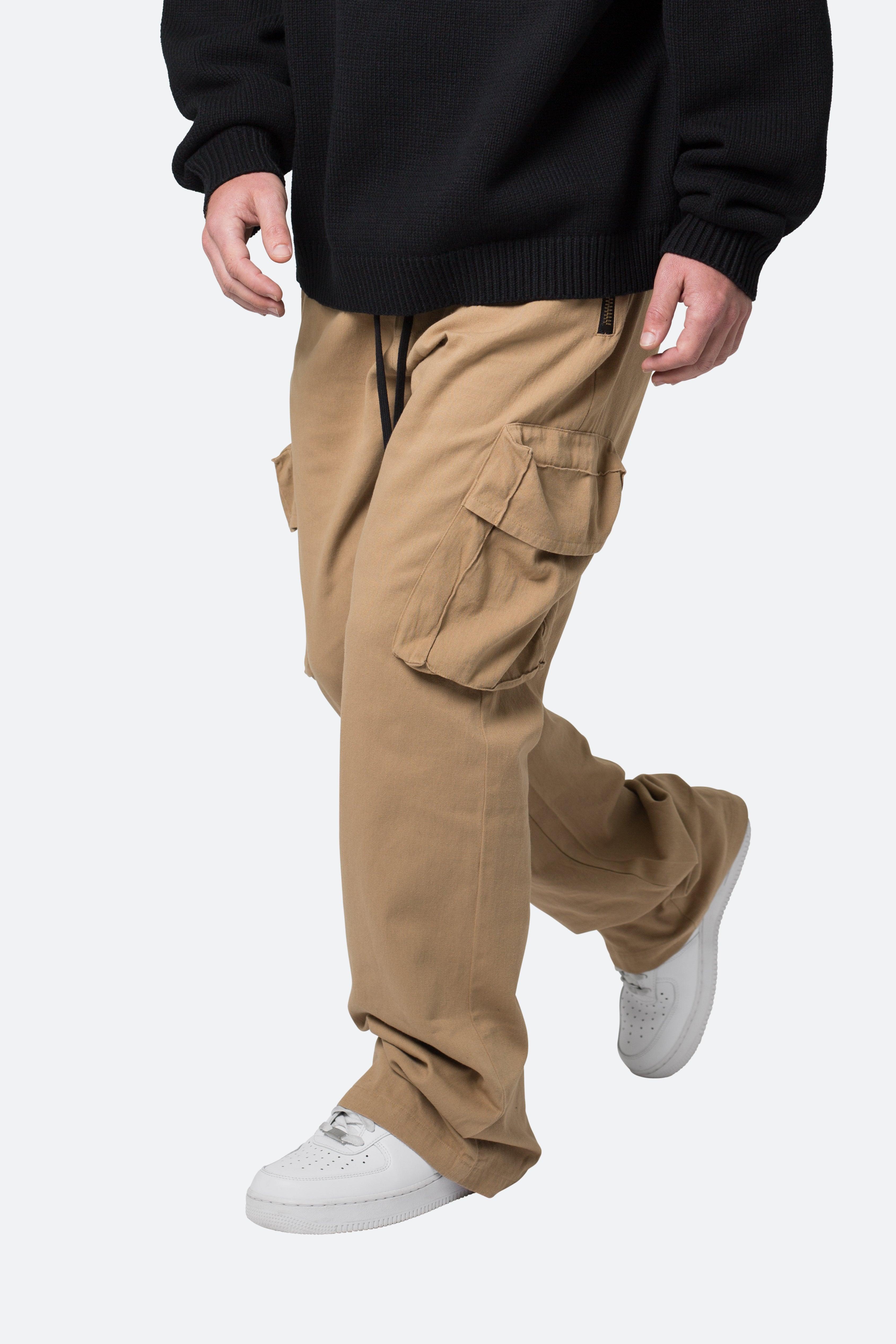 Drawcord Flare Cargo Pants - Khaki Product Image