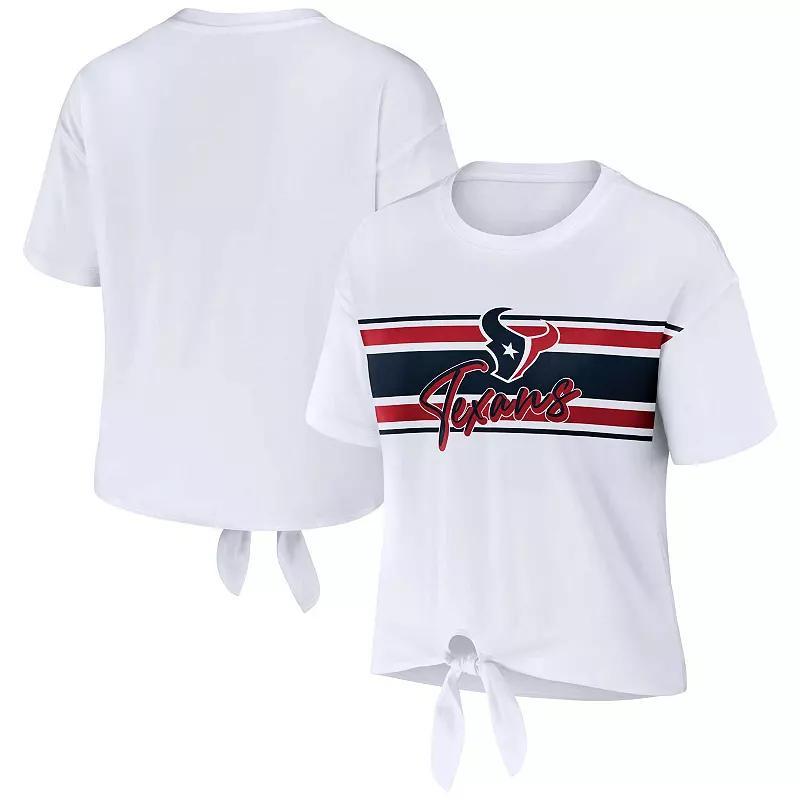 Womens WEAR by Erin Andrews Houston Texans Front Tie Retro T-Shirt Product Image