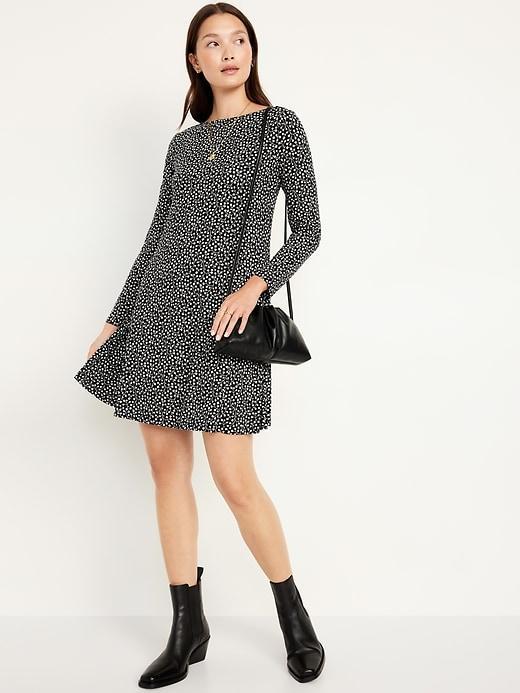 Long-Sleeve Mini Swing Dress Product Image