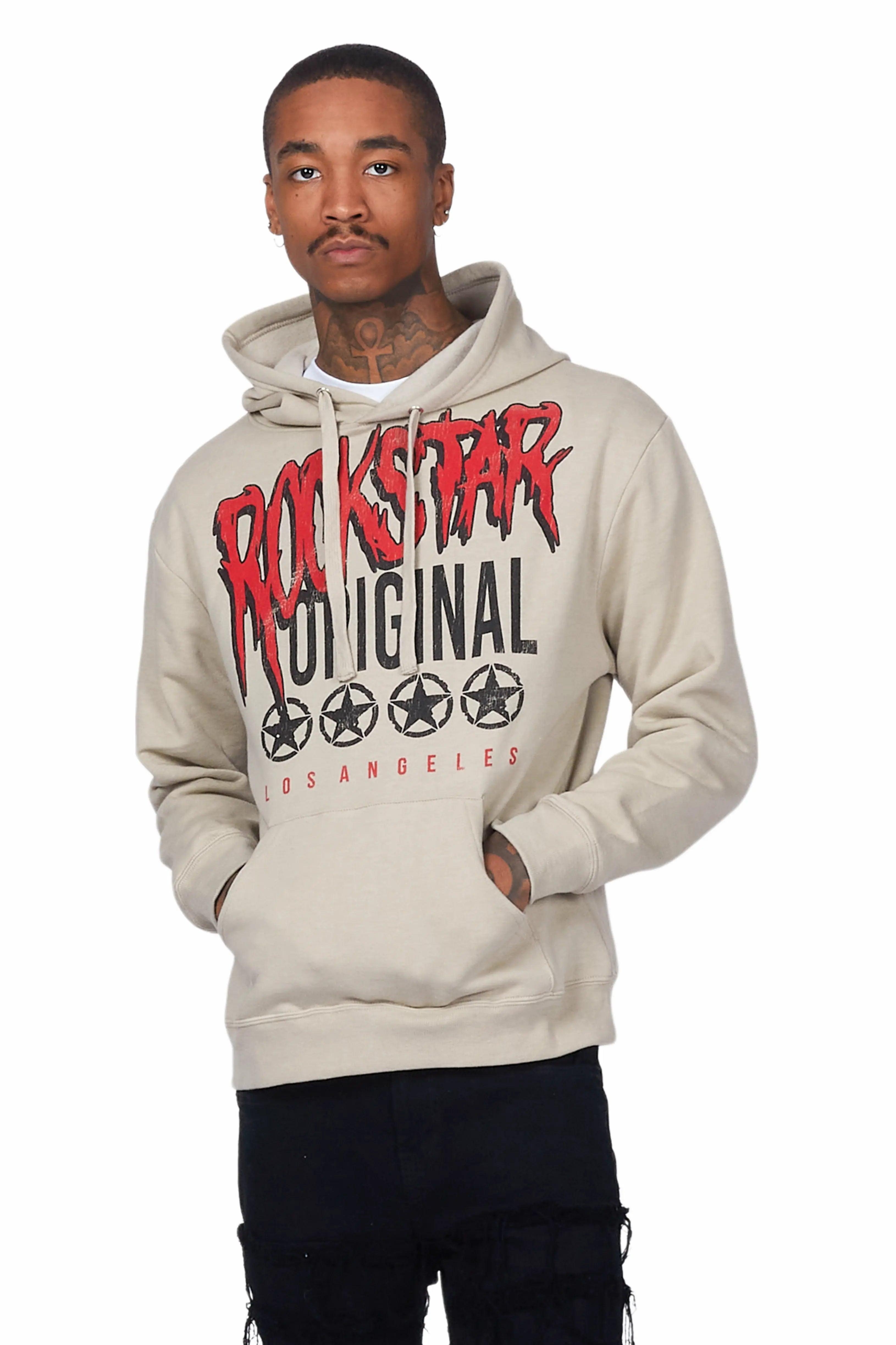 Wizzurd Beige Graphic Hoodie Male Product Image