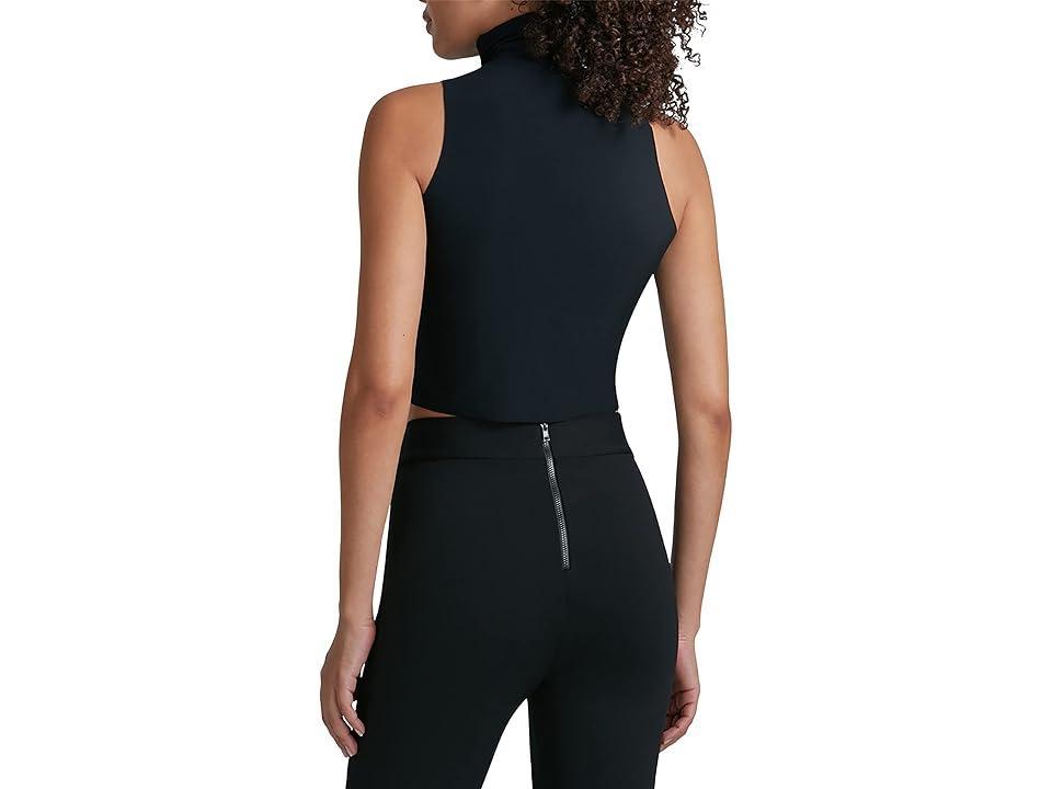 Commando Butter Sleeveless Cropped Turtleneck TS17 (Black) Women's Clothing Product Image