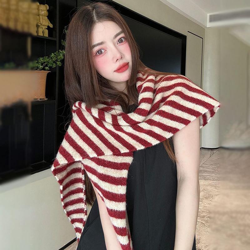 Striped Knit Scarf Product Image