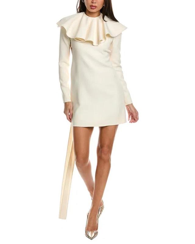 Silk-lined Wool Sheath Dress In White Product Image