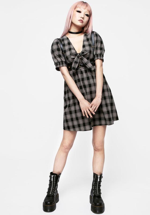 Glenda Check Mini Dress Product Image