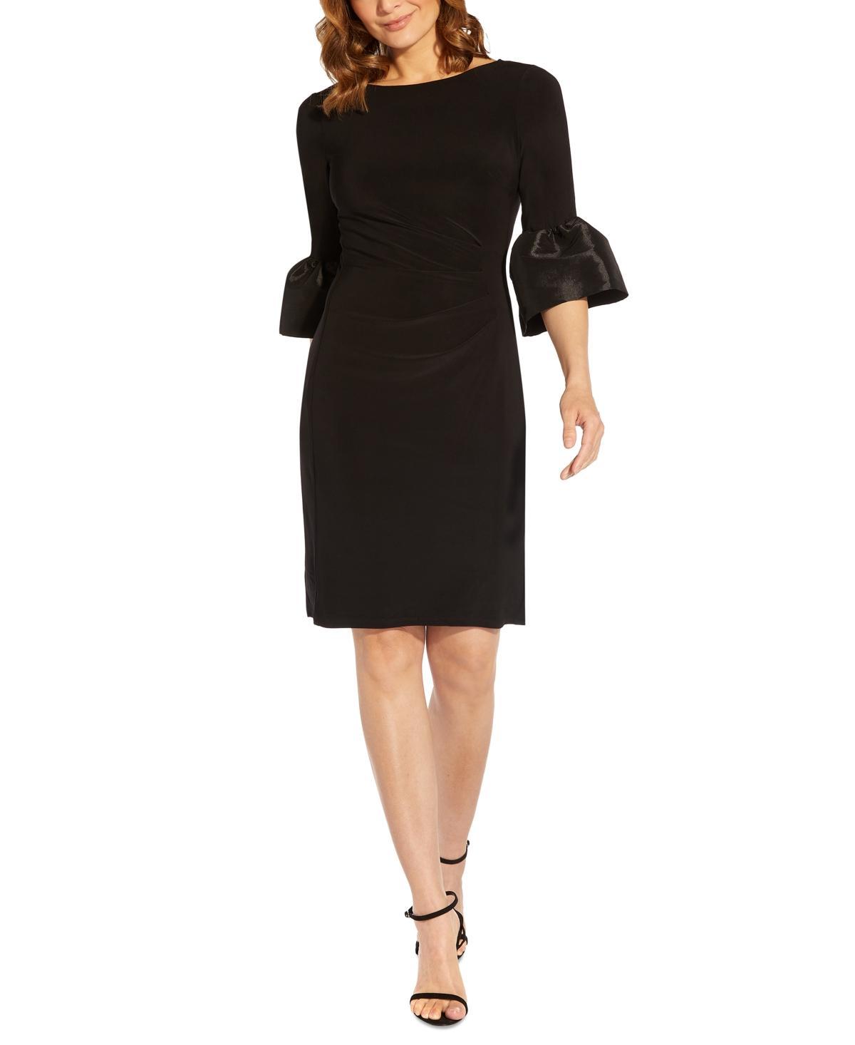 Adrianna Papell Short Draped Bell Sleeve Jersey Dress Product Image