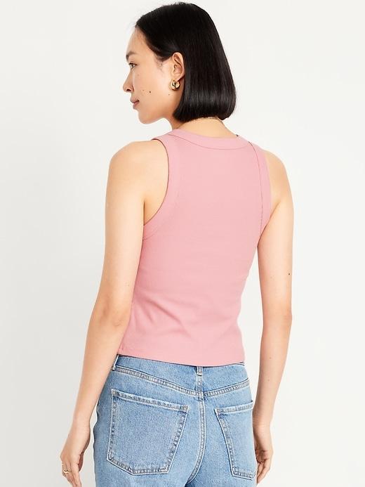 Snug Rib-Knit Crop Tank Top Product Image