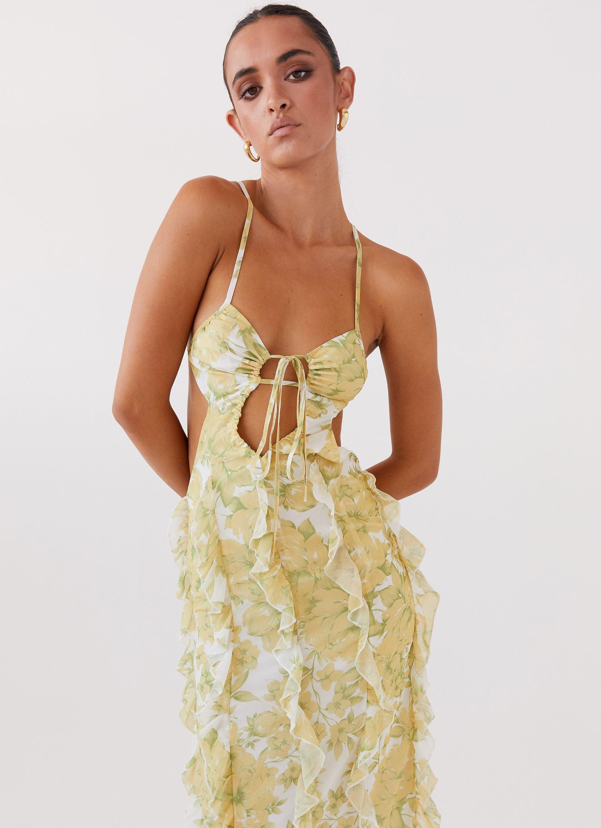 Sunset Kisses Ruffle Maxi Dress - Daffodil Product Image