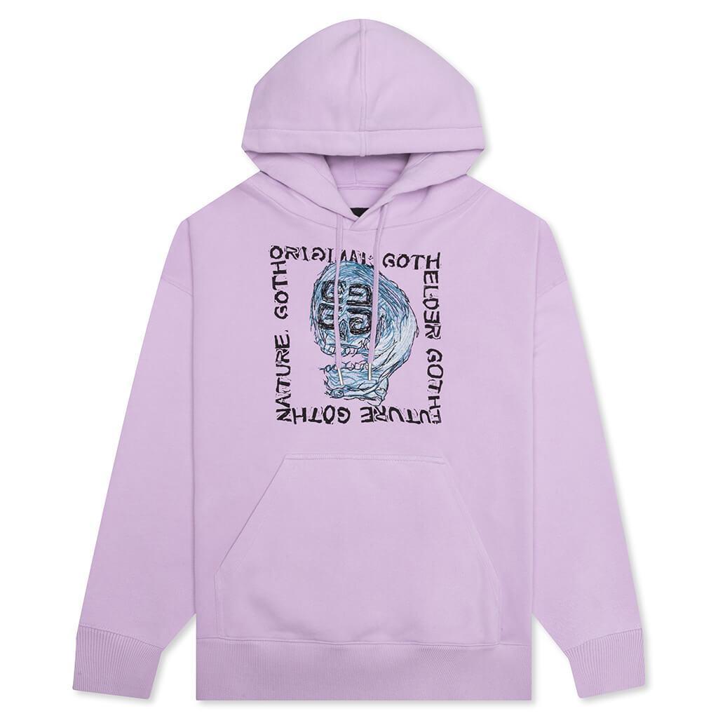 Slim Fit Embroidery & Print Hoodie - Lilac Male Product Image