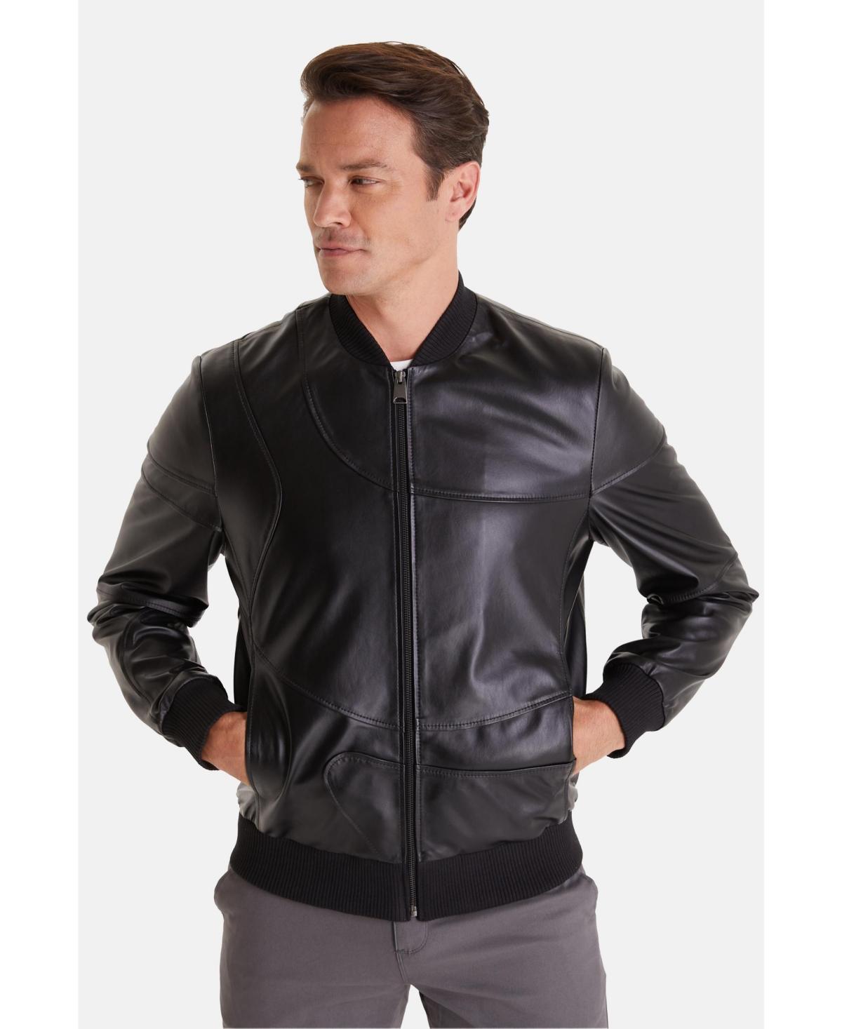 Furniq Uk Mens Leather Jacket Black Product Image