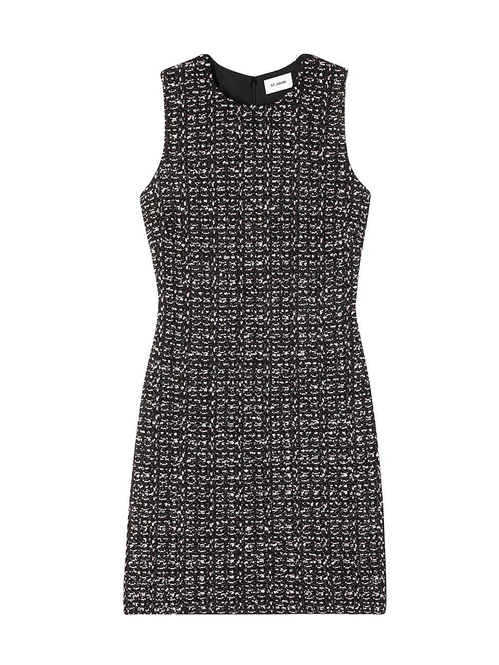 Womens Sleeveless Sequined Tweed Minidress Product Image