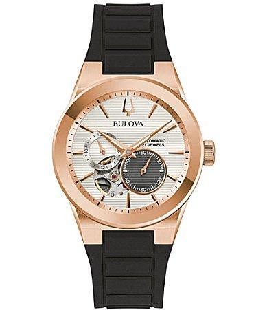 Bulova Mens Milennia Automatic Black Strap Watch Product Image