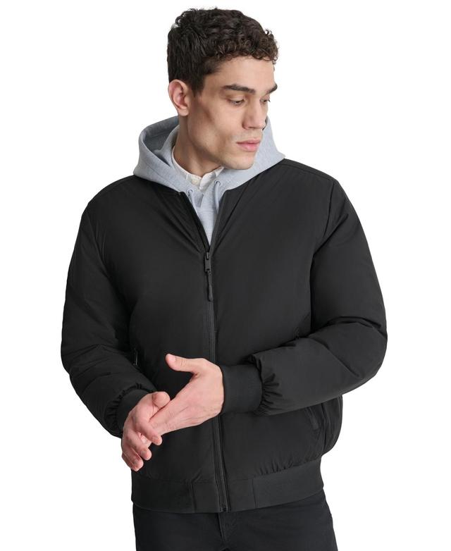 Dkny Mens Stretch Zip-Front Zip-Pocket Bomber Jacket Product Image