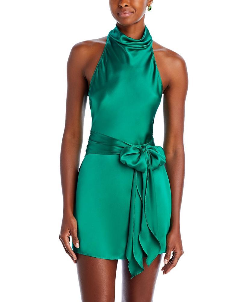 Womens Sandrine Silk Halter Dress Product Image