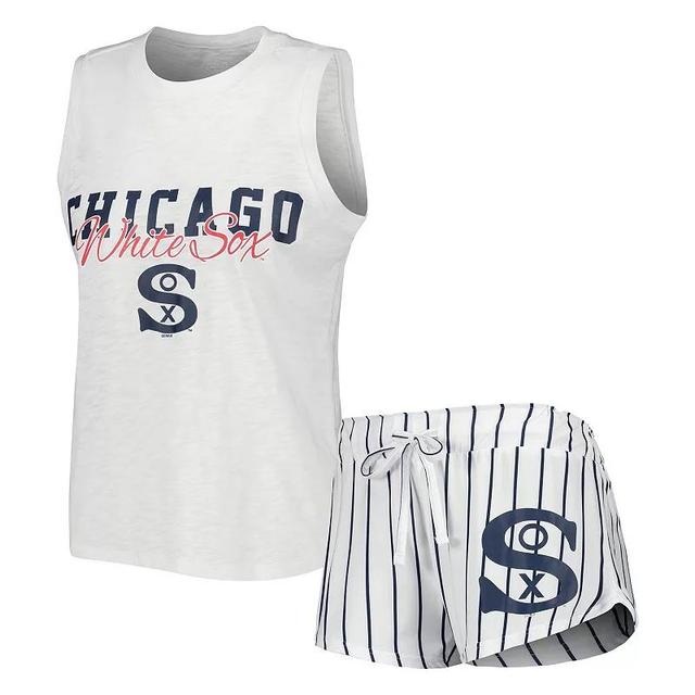 Womens Concepts Sport Chicago Sox Reel Pinstripe Tank Top & Shorts Sleep Set Product Image