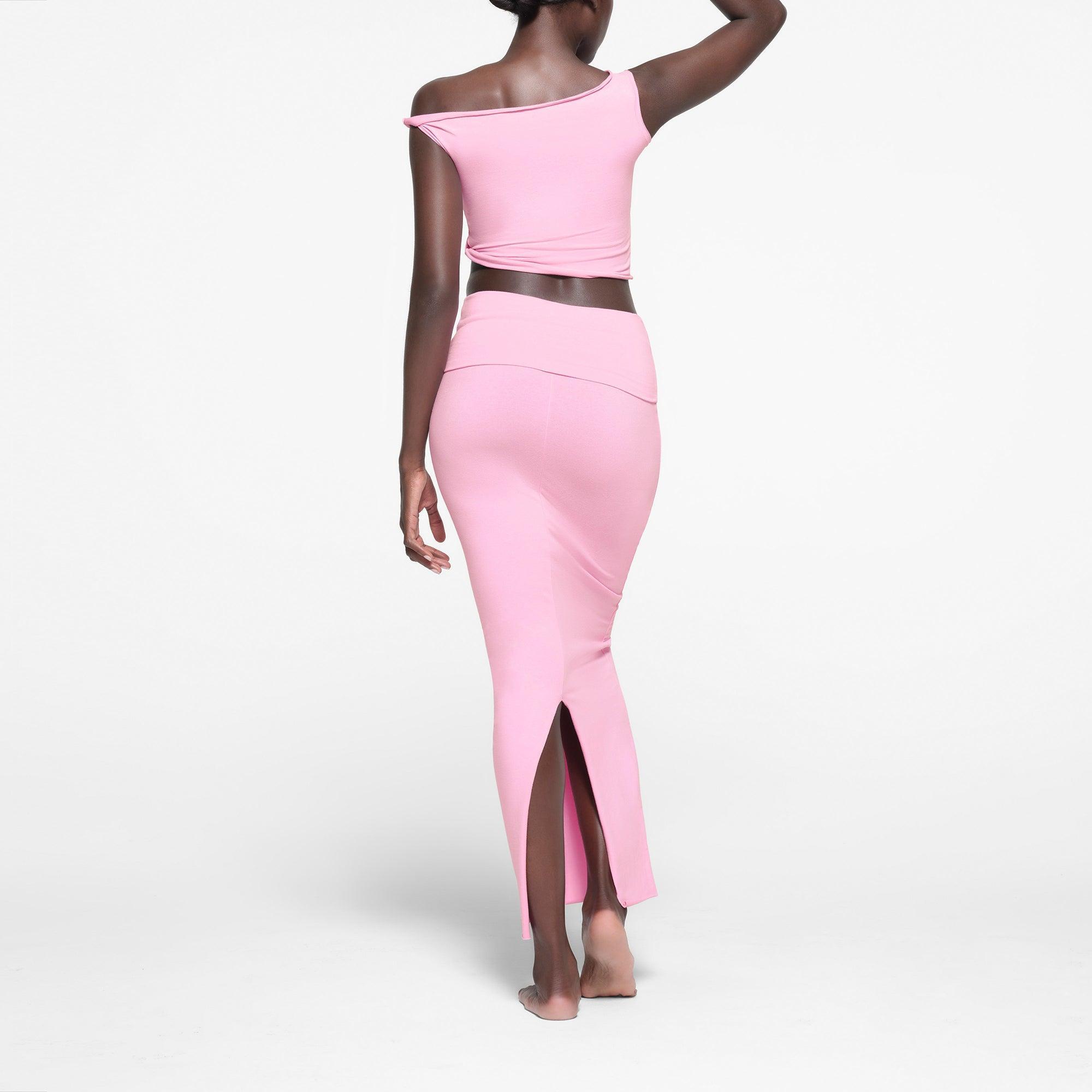 COTTON JERSEY FOLDOVER SKIRT | COTTON CANDY Product Image