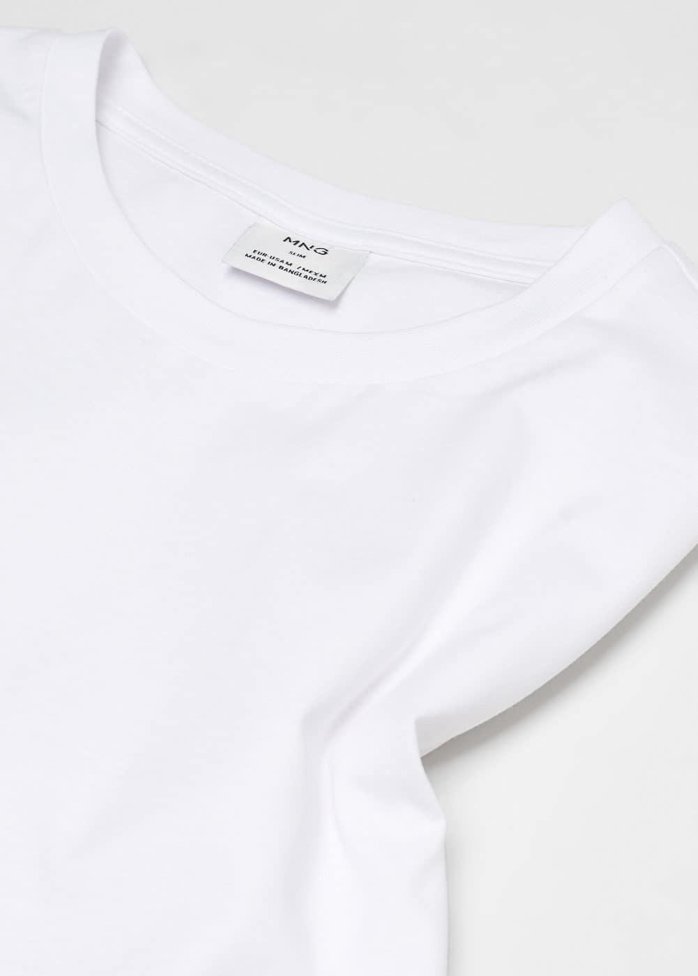 MANGO MAN - Basic cotton stretch T-shirt whiteMen Product Image