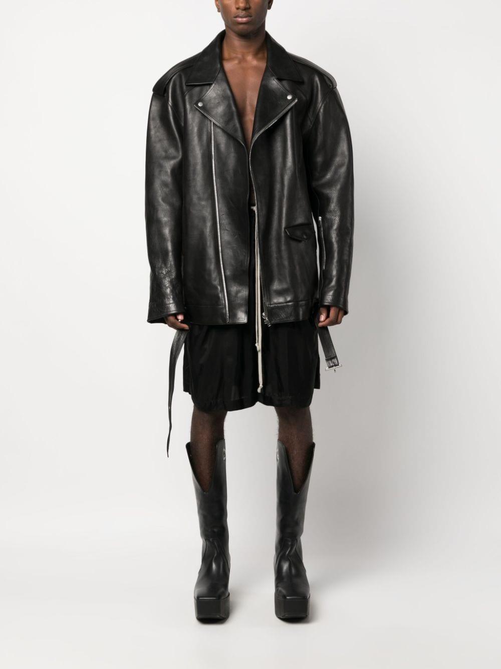 Luke Stooges Zip-up Leather Jacket In Black Product Image