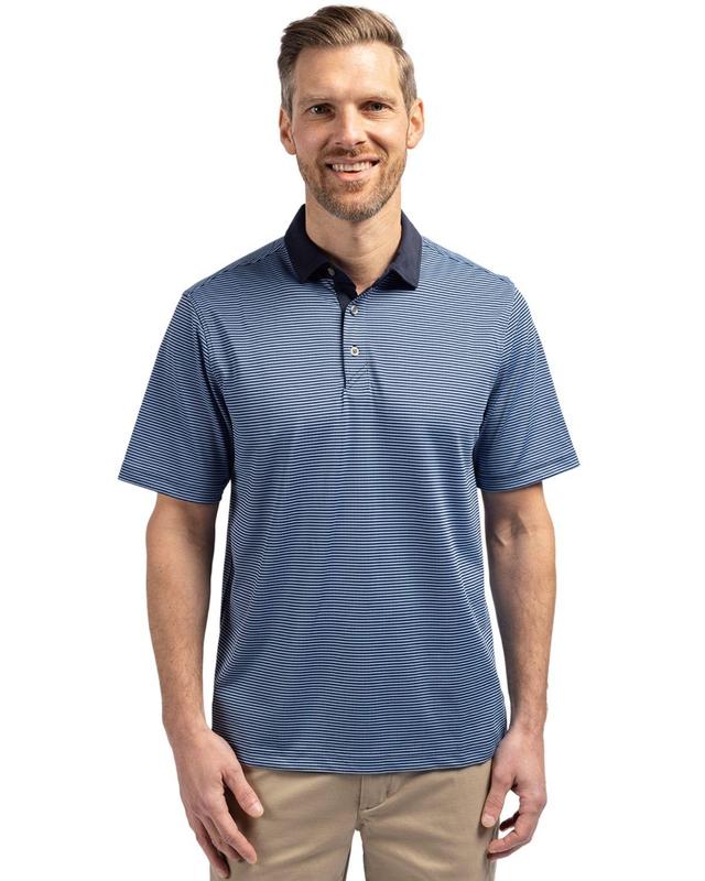 Cutter  Buck Big  Tall Virtue Eco Pique Micro Stripe Short Sleeve Polo Shirt Product Image