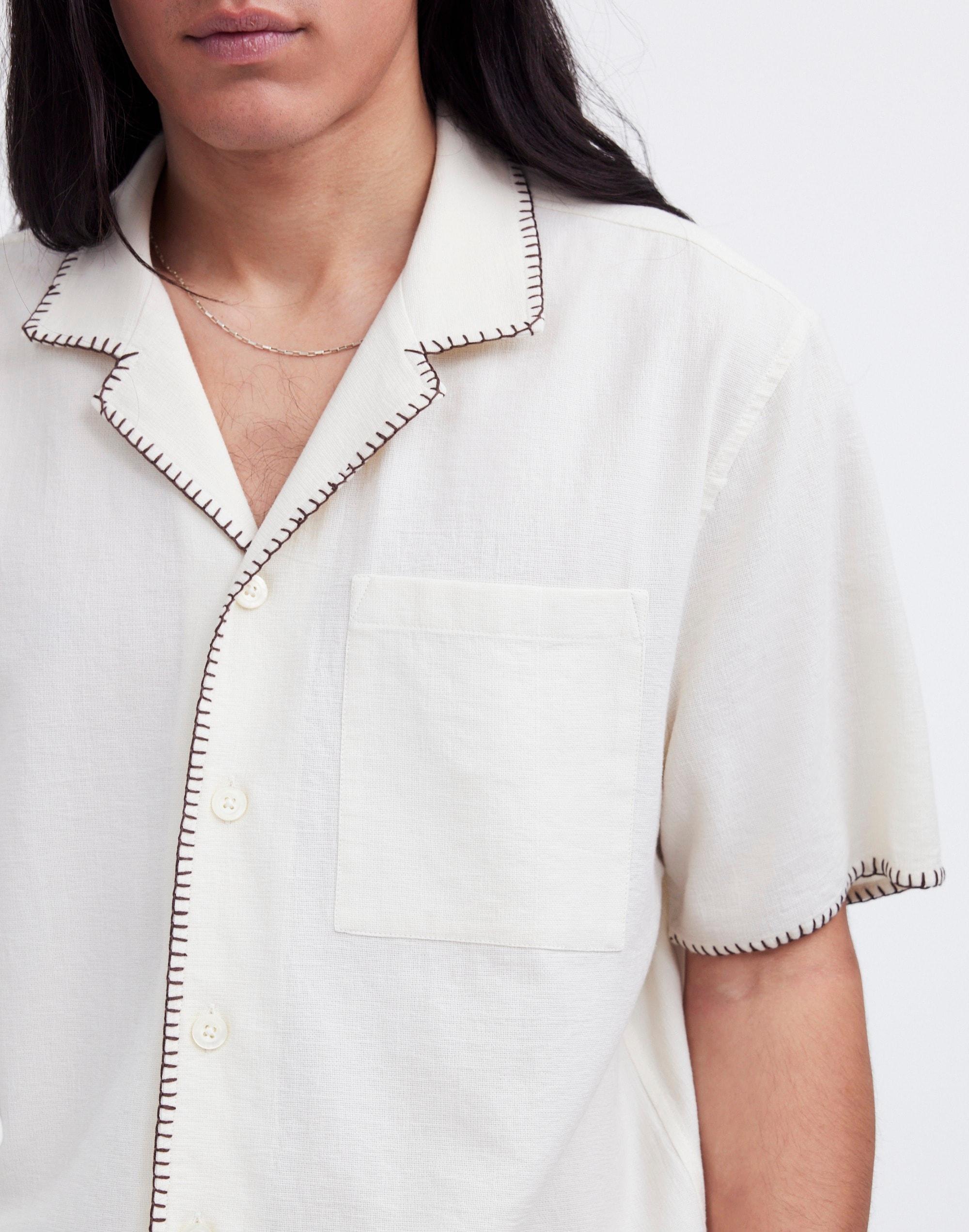 Blanket Stitch Easy Short-Sleeve Shirt Product Image