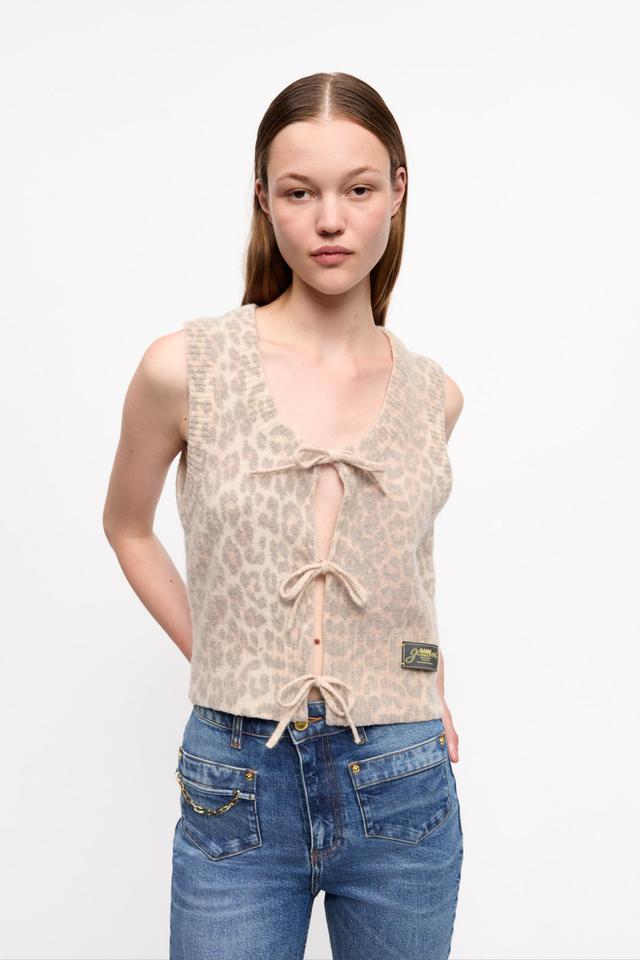 Leopard Tie String Vest Product Image