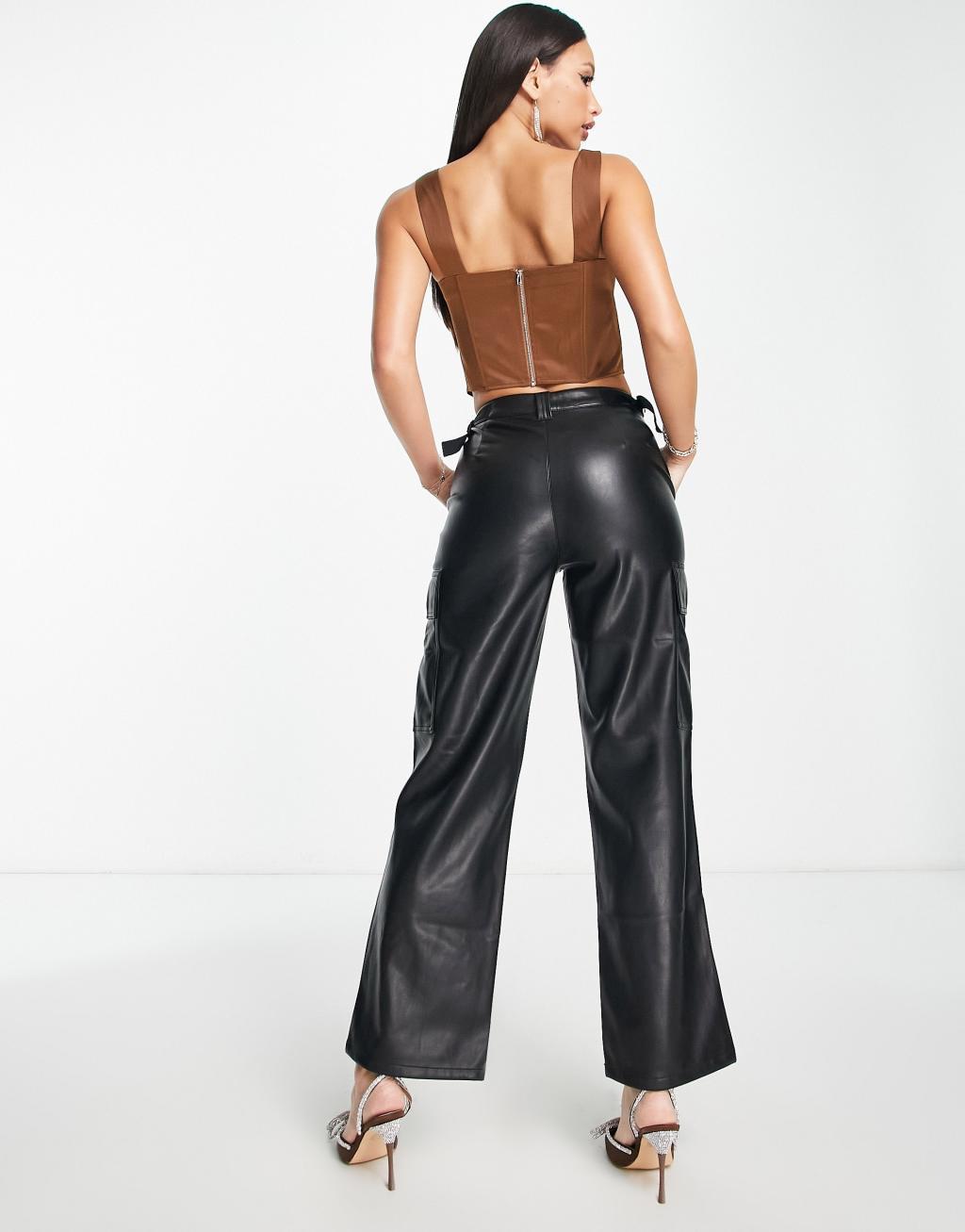 Lola May Tall satin corset crop top Product Image