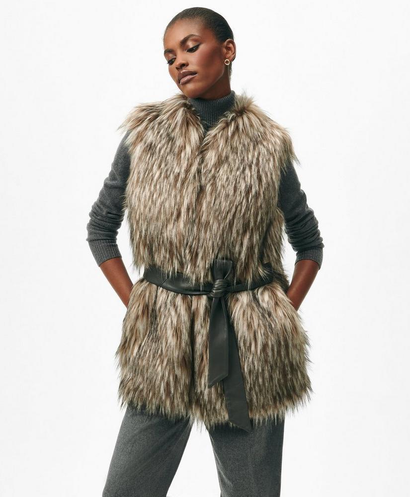 Belted Faux Fur Vest Product Image