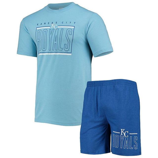 Mens Concepts Sport Royal/Light Kansas City Royals Meter T-Shirt and Shorts Sleep Set Product Image