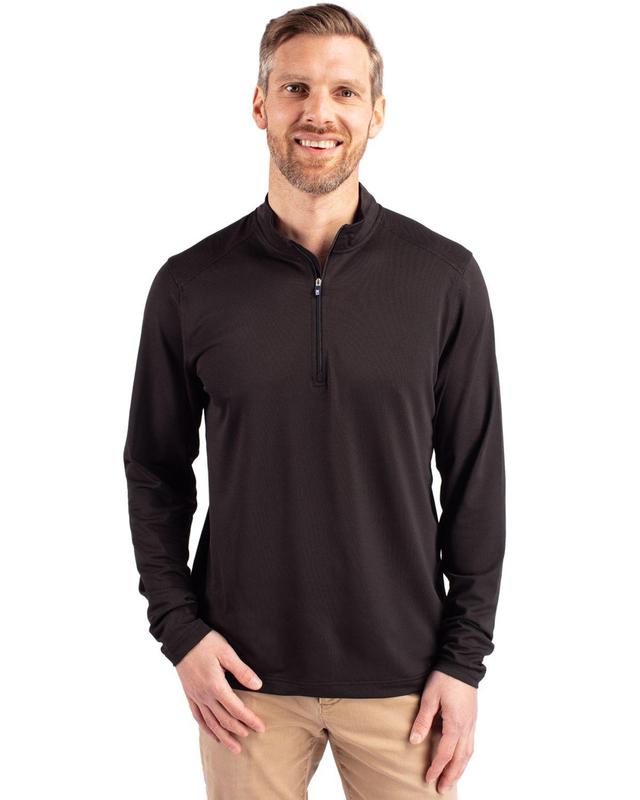 Cutter & Buck Mens Virtue Eco Pique Recycled Quarter Zip Pullover Jacket Product Image