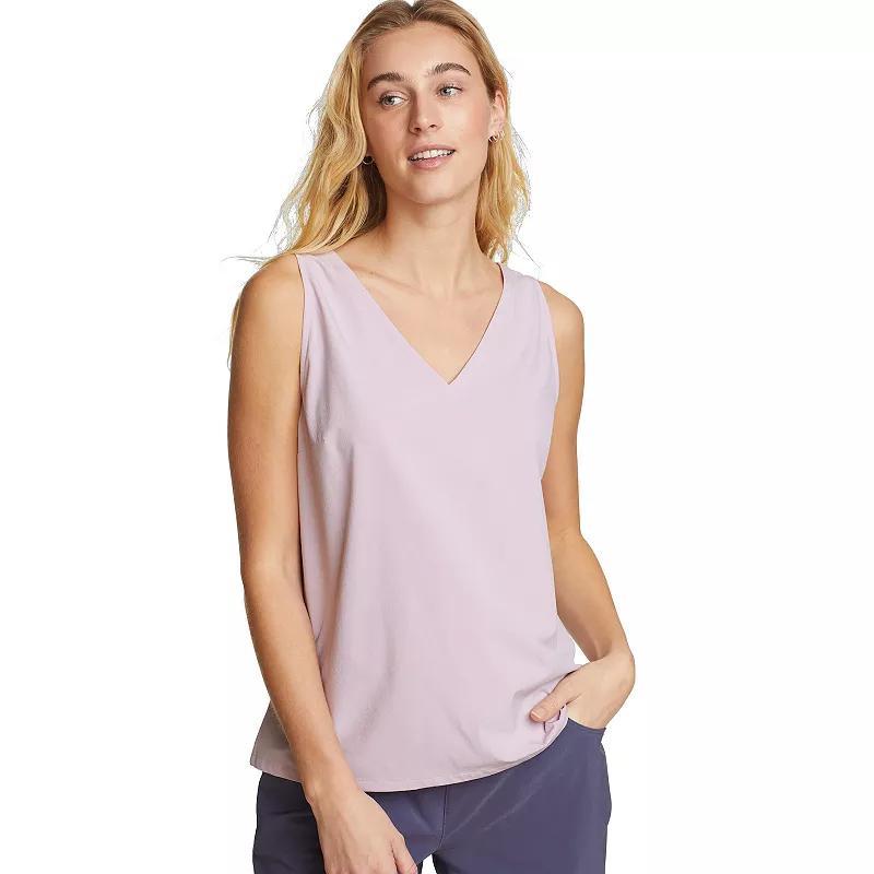 Womens Eddie Bauer Departure V-Neck Tank Top Light Purple Product Image