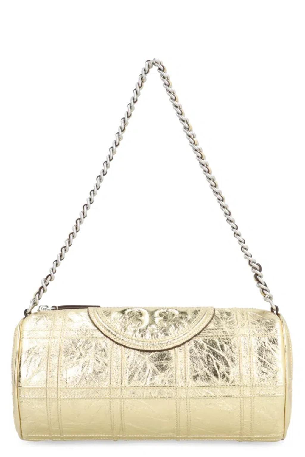 TORY BURCH Fleming Leather Shoulder Bag In Gold Product Image