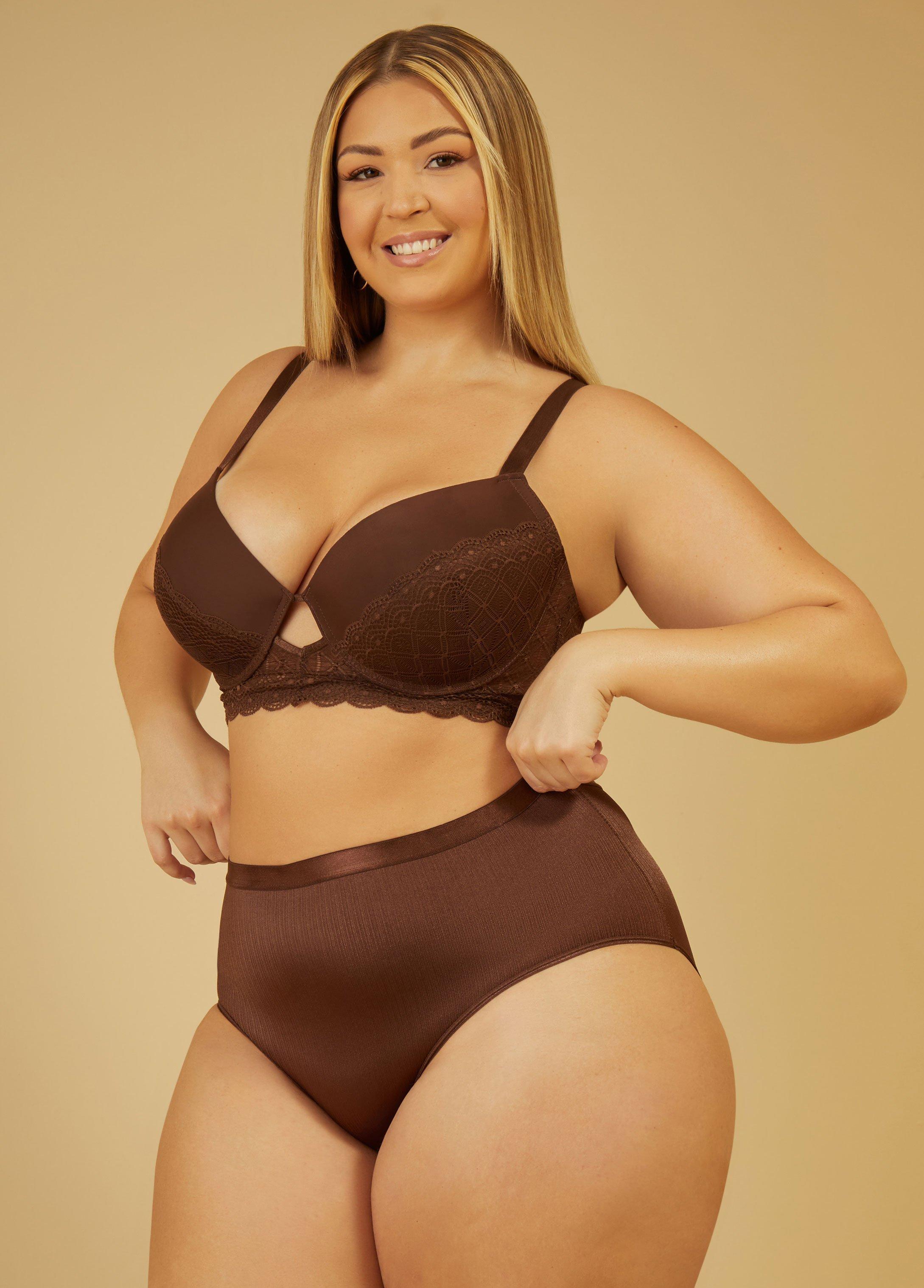 Plus Size Striped Satin Briefs Ashley Stewart Product Image