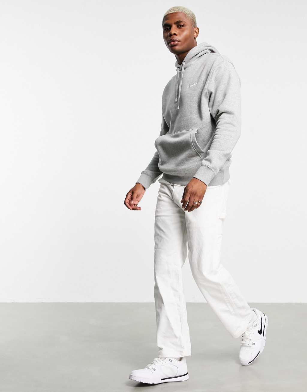 Nike Club Fleece hoodie in gray heather Product Image