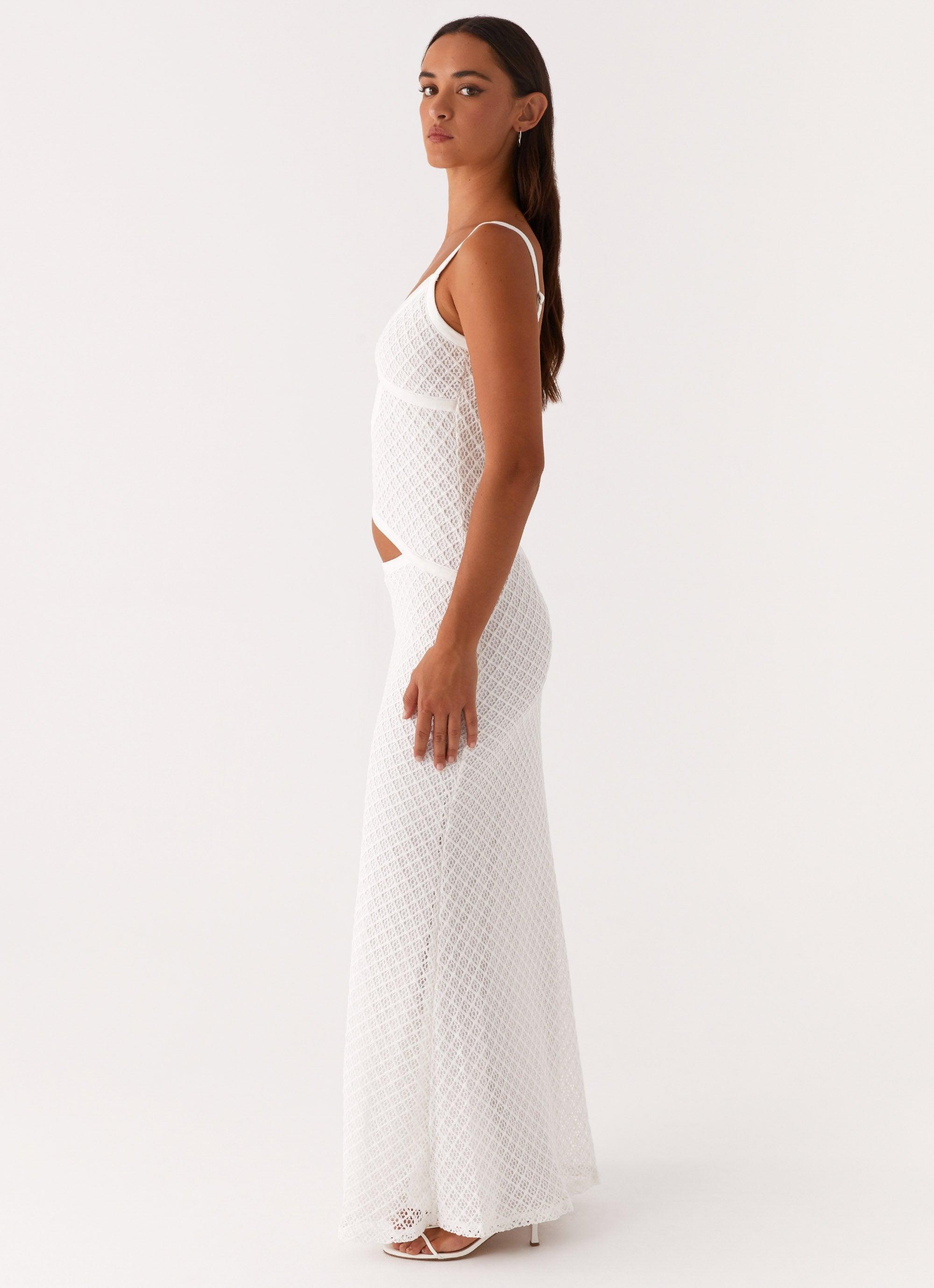 Jocelyn Maxi Dress - White Crochet Product Image