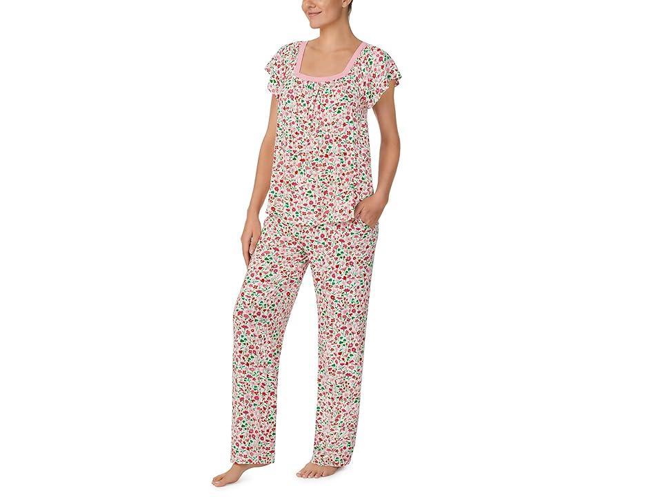 Kate Spade New York Short Sleeve Crop PJ Set (Lovely Buds) Women's Pajama Sets Product Image