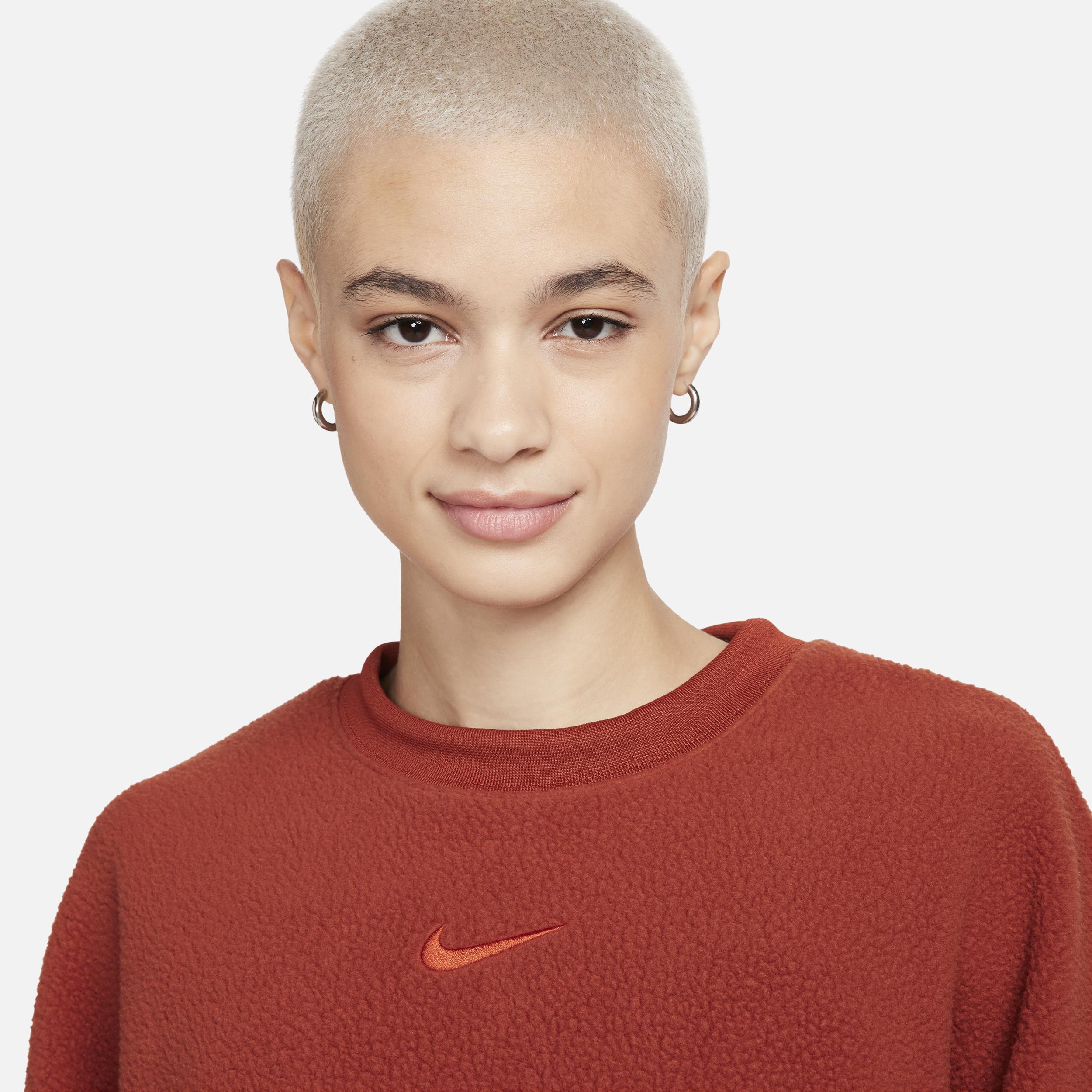 Women's Nike Sportswear Plush Oversized Crew-Neck Mod Crop Sweatshirt Product Image