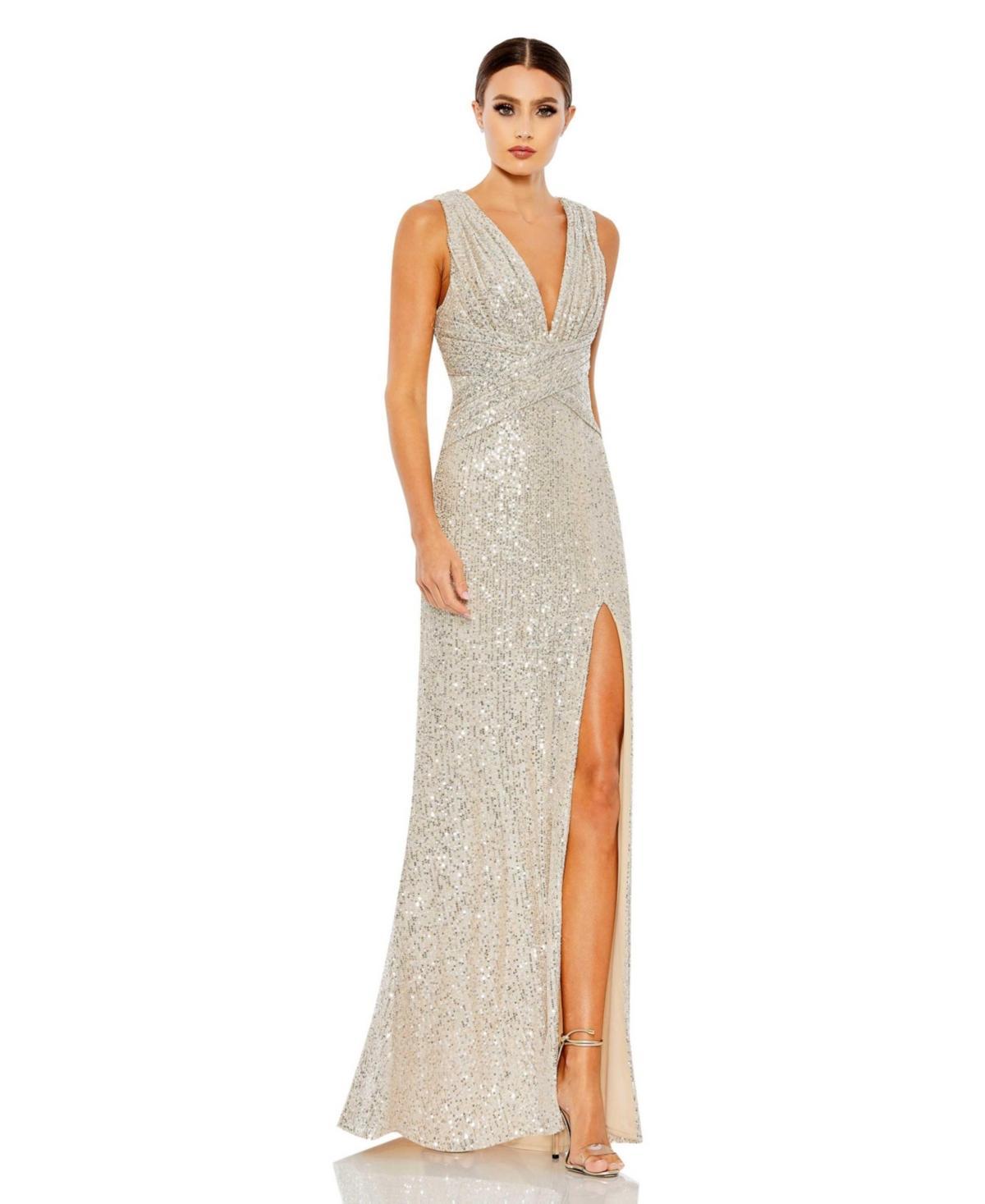 Mac Duggal Sparkle Sequin Sheath Gown Product Image