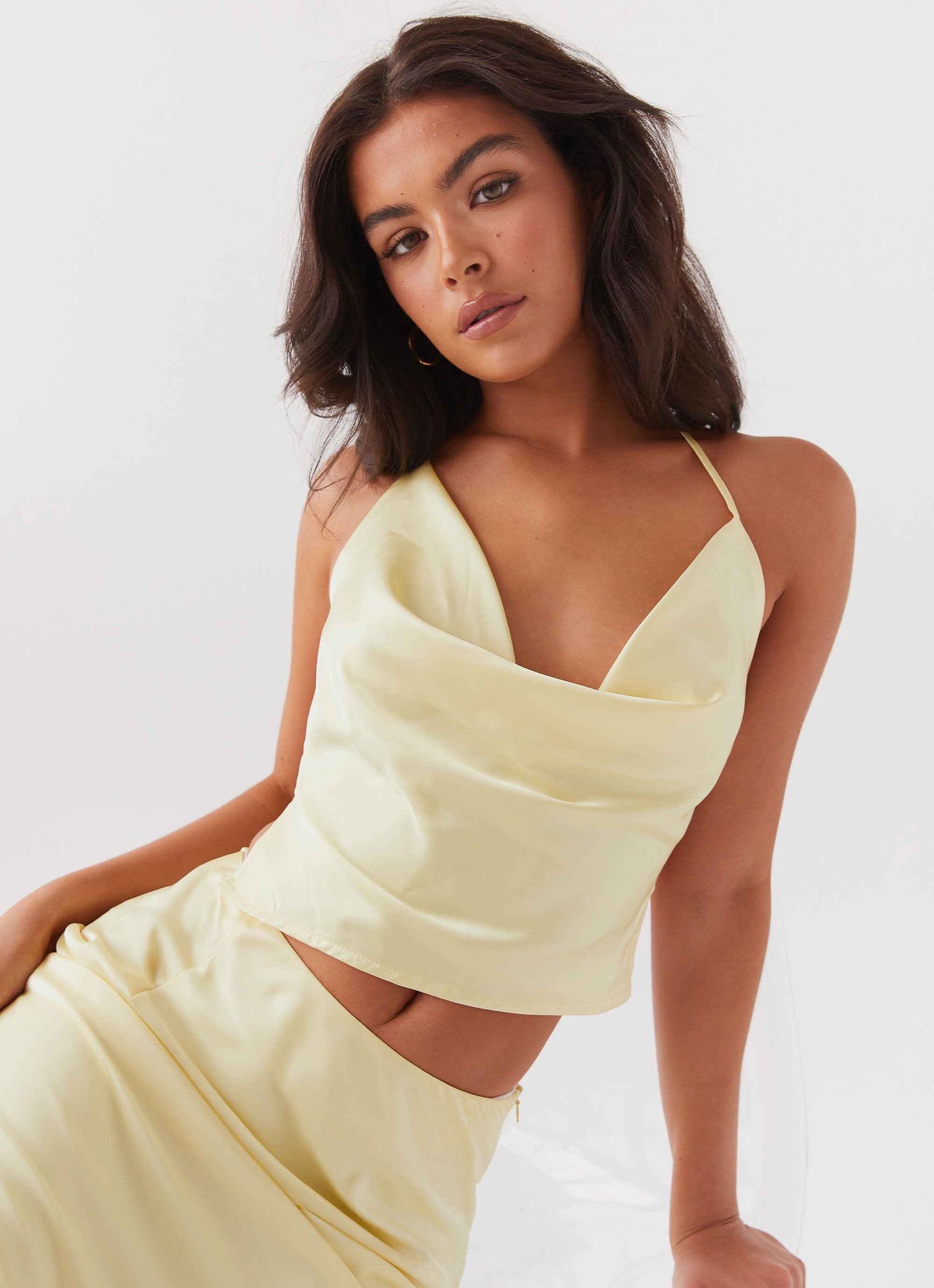 Ivanna Satin Top - Lemon product image