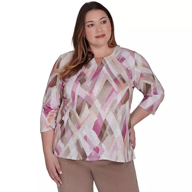 Plus Size Alfred Dunner Classic Geometric Print Tee, Womens Product Image