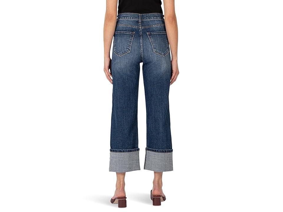 KUT from the Kloth Sienna High-Rise Wide Leg-Roll-Up 5 in Unspeakable (Unspeakable) Women's Jeans Product Image