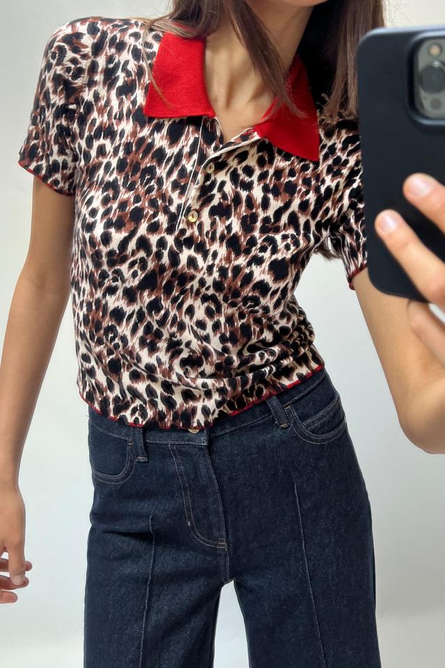 ANIMAL PRINT KNIT TOP Product Image