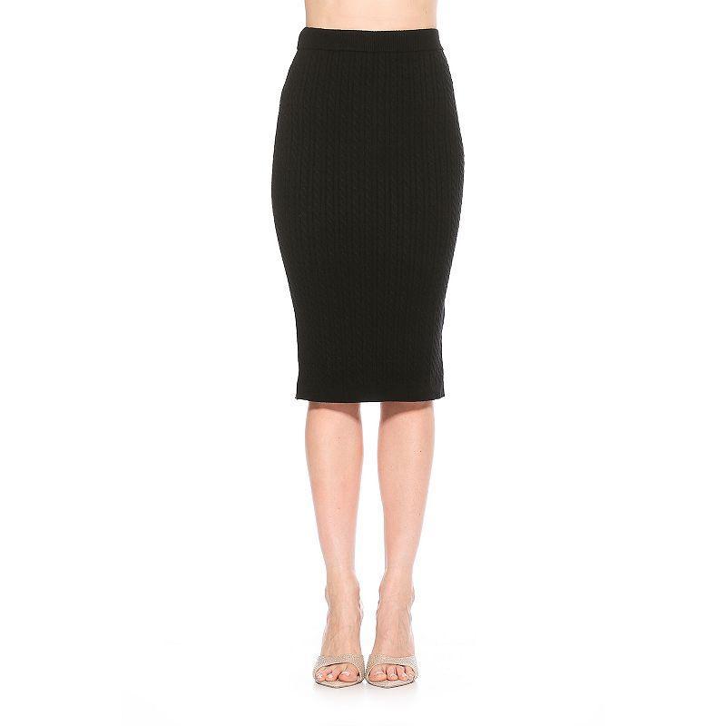 Womens ALEXIA ADMOR Cable-Knit Midi Skirt Product Image