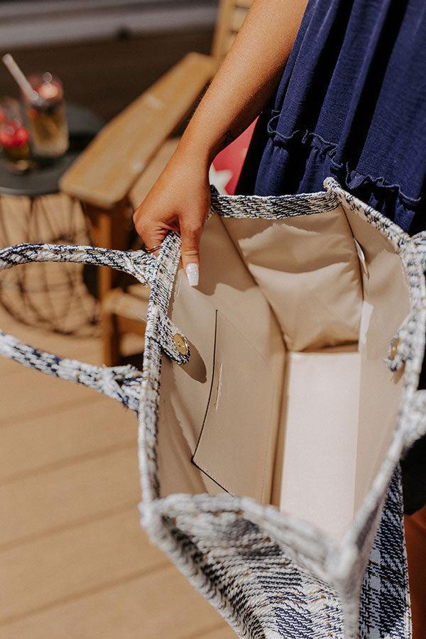 London Estate Tweed Tote In Navy Product Image