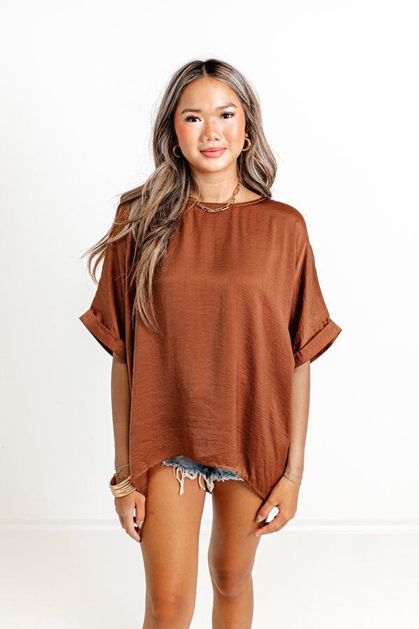 Chic Enterprise Shift Top In Brown Product Image