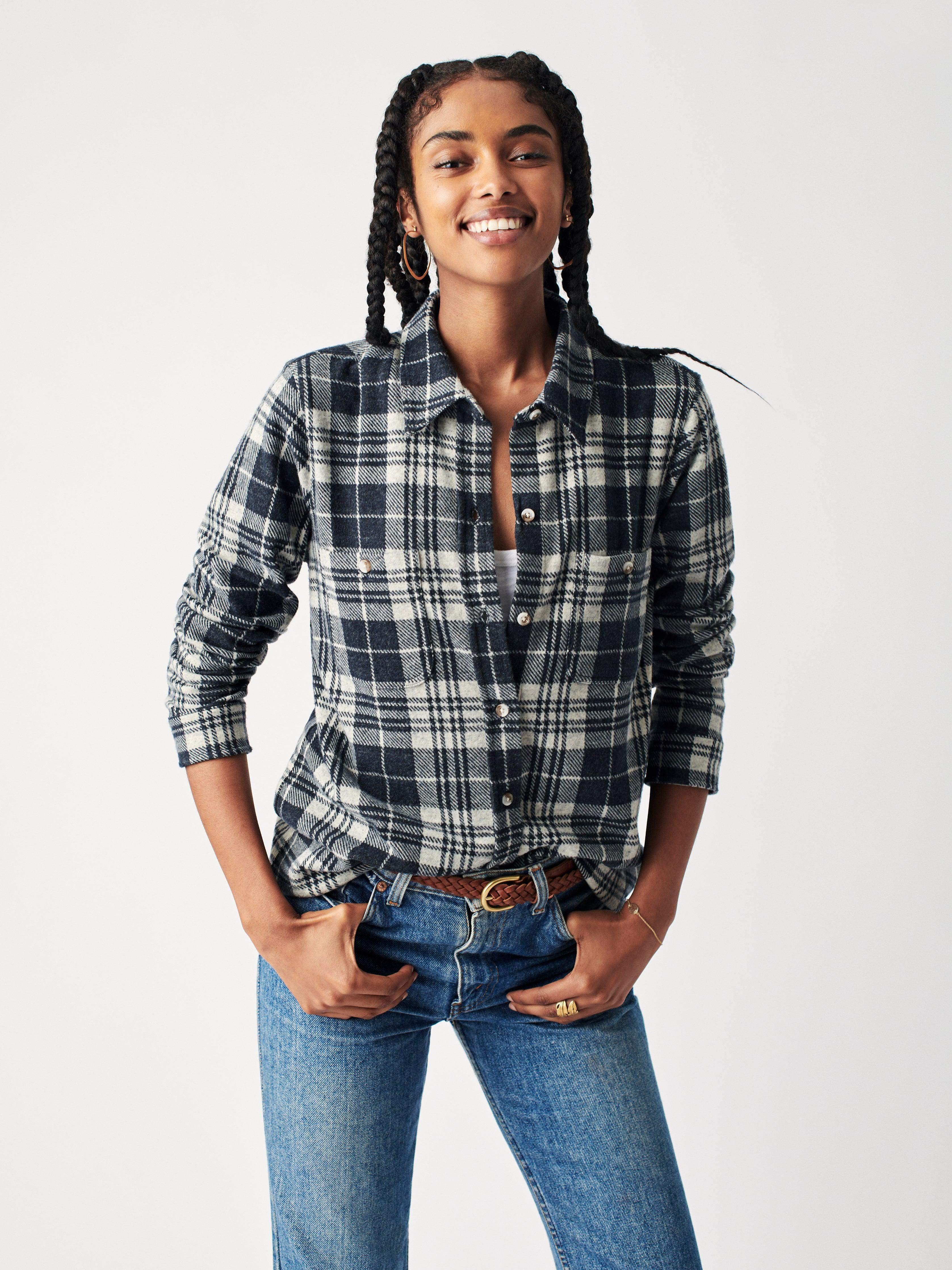 Legend™ Sweater Shirt - Navy Plaid Female Product Image