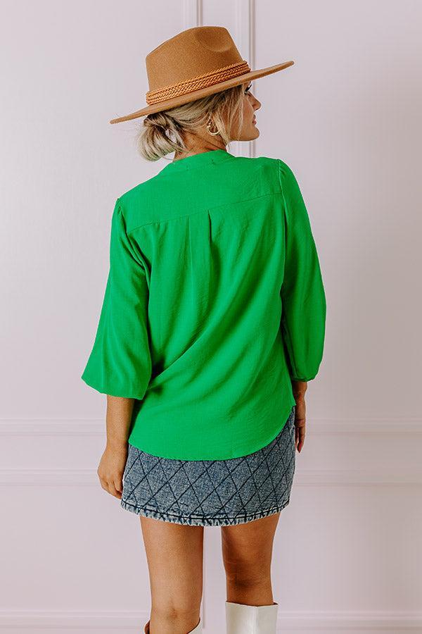 Casual Moment Shift Top in Kelly Green Product Image