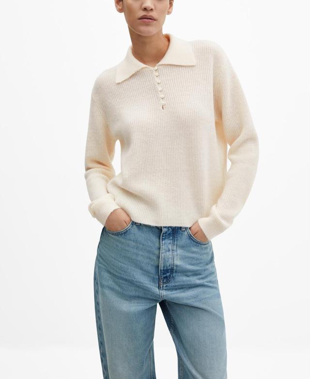 MANGO - Knitted polo neck sweater ecruWomen Product Image