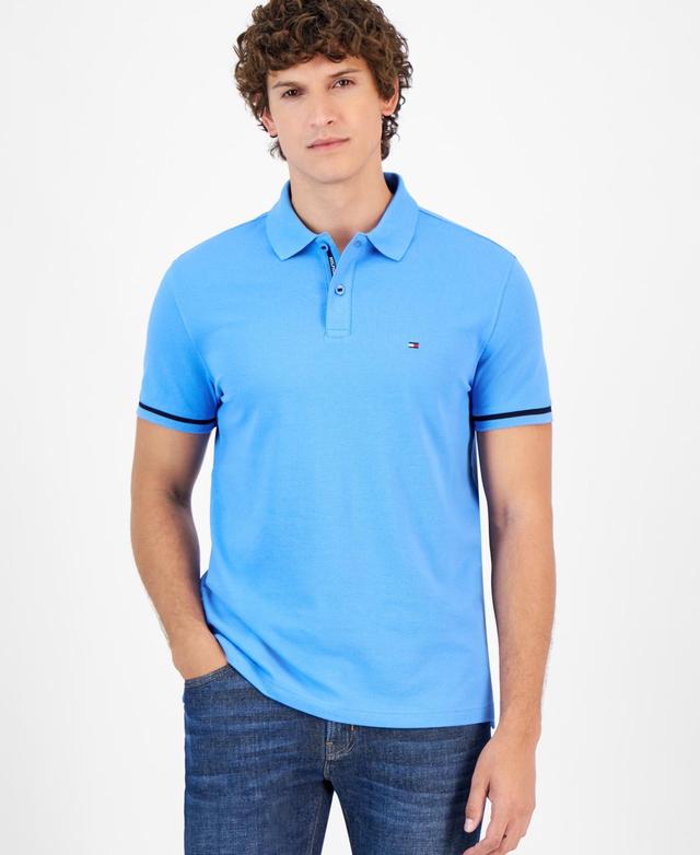 Tommy Hilfiger Mens Regular-Fit Stripe-Sleeve Polo Shirt Product Image