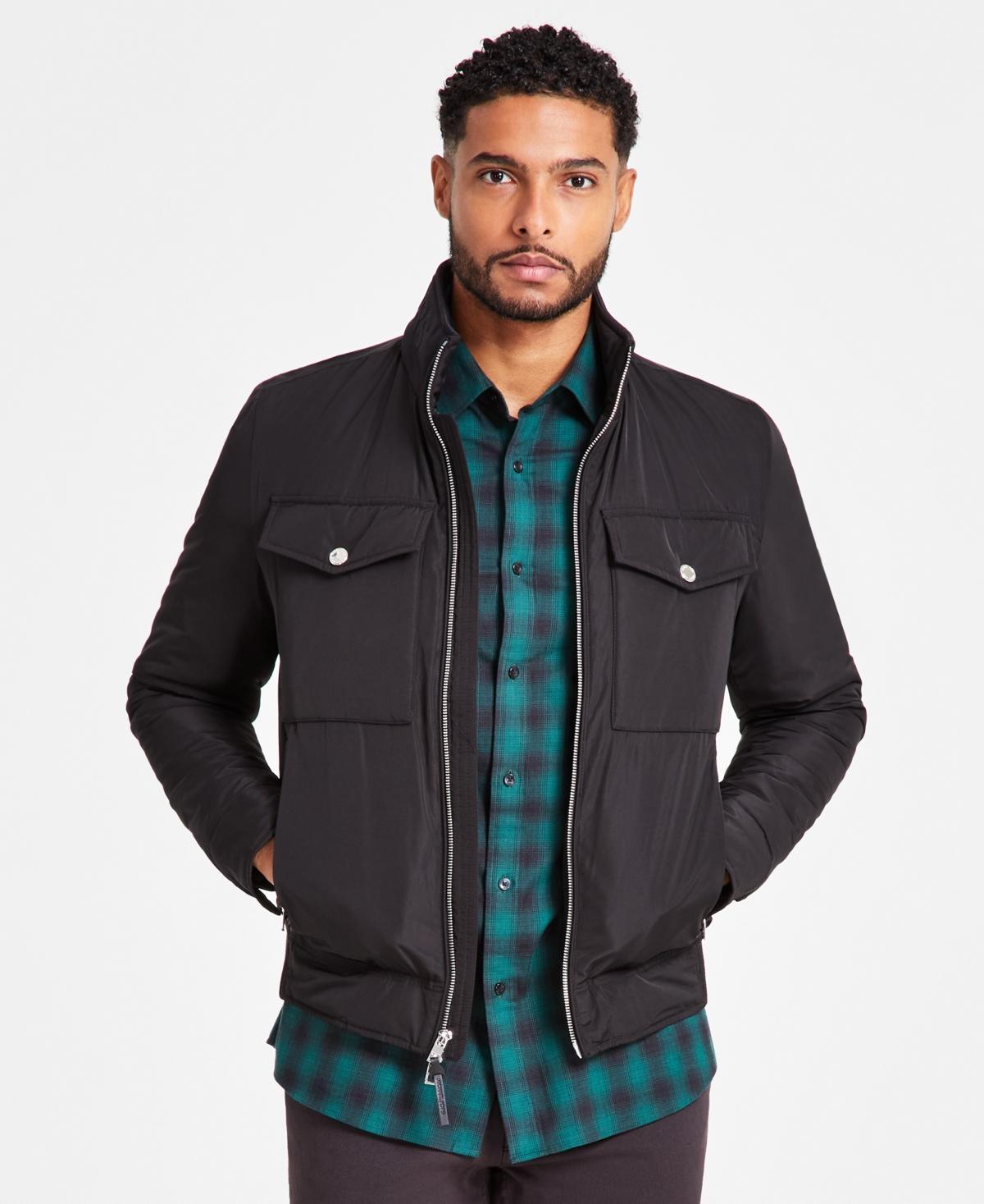 Michael Kors Mens Quilted Full-Zip Biker Jacket Product Image